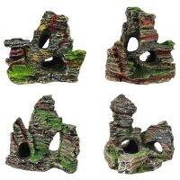 【cw】 Resin Hiding Cave Artificial Lifelike Mountain Ornaments Aquarium Accessories