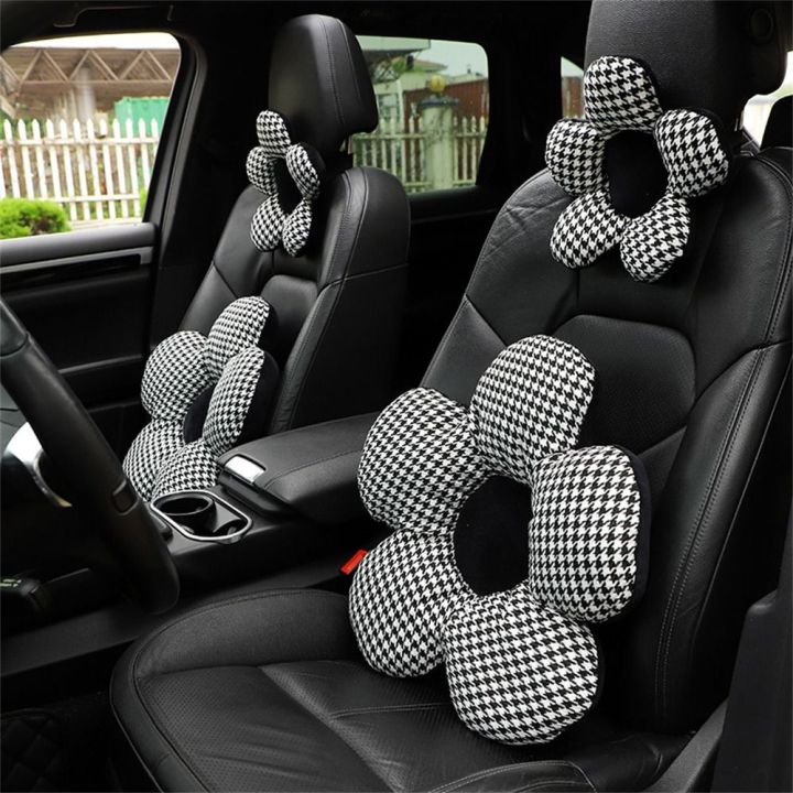 Cute Flower Car Neck Pillow Cushion Soft Car Headrest Waist Pillow