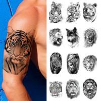 【YF】 Animals Transfer Tattoos Tiger Lion Wolf Fake Disposable Tattoo Stickers Mens Women Party Arm Thigh Leg Body Art