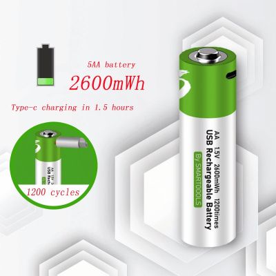 tzle25 2600mWh aa 1.5v lithium battery rechargeable battery support direct charging of TYPE-C line pila pilha usb aa bateria lithium