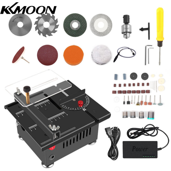 kkmoon-100w-โต๊ะอเนกประสงค์เลื่อยมินิเดสก์ท็อปเลื่อยไฟฟ้า-c-utter-speed-amp-ปรับมุม16มม-ตัดลึกสำหรับไม้พลาสติกอะคริลิคตัด