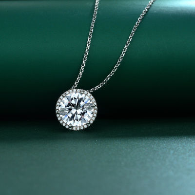 Round cut 11mm Moissanite Diamond Pendant 925 Sterling Silver Party Wedding Pendants Necklace For Women men Jewelry Gift