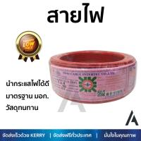 สายไฟ สายไฟฟ้า คุณภาพสูง  สายไฟ THW60227IEC01 NATION 1x4SQ.MM50Mแดง  NATION  THW 1x4 SQ.MM RD นำกระแสไฟได้ดี ทนทาน รองรับมาตรฐาน มอก. Electrical Wires จัดส่งฟรี Kerry ทั่วประเทศ