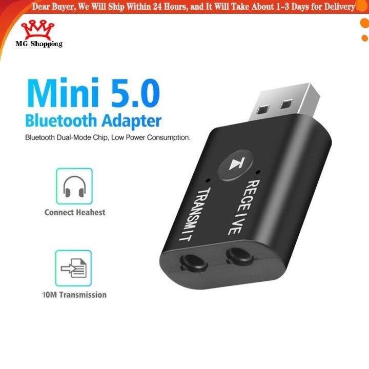 Lonnin Wireless Bluetooth USB Adapter Stereo Audio Receiver/Transmitter 2 In 1 with LED light