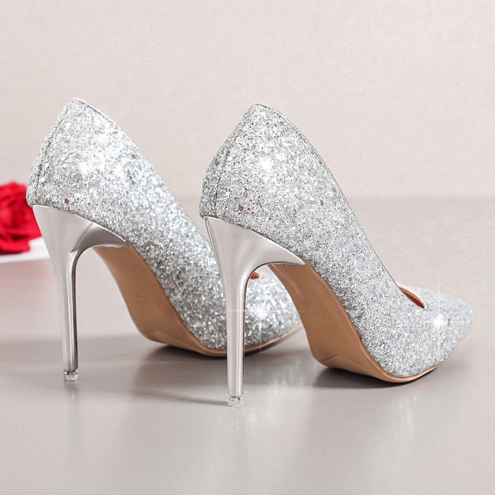 spring-and-summer-new-work-shoes-korea-wild-shallow-mouth-point-glitter-shoes-silver-banquet-party-super-high-heel