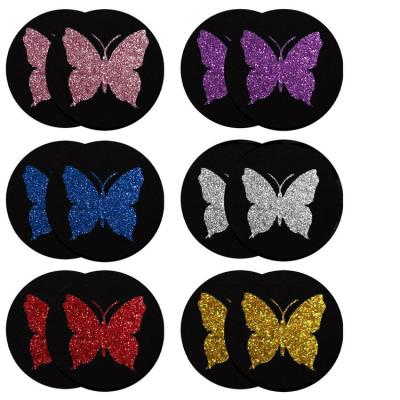 Butterfly Car Cup Holder Coasters Bling Automotive Cup Holder Mats Anti-Slip Insert Coasters Drink Car Cup Mat Cute Car Interior Accessories for Car SUVs Trucks standard