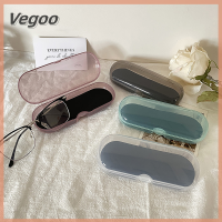 Vegoo กรอบแว่นตาแบบใสเป็นของขวัญวันคริสต์มาสกล่องใส่แว่นตาแบบพกพาแว่นกันแดดพลาสติกกล่องแว่นตาแบบแข็งกล่องป้องกันกล่องใส่แว่นอ่านหนังสือ