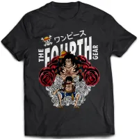 การพิมพ์ที่ยอดเยี่ยม [พร้อมสต็อก XS-8XL] luffy Gear Fourth Punch SHORT Sleeve Casual Graphic Tees-gildan Premium 100 Cotton