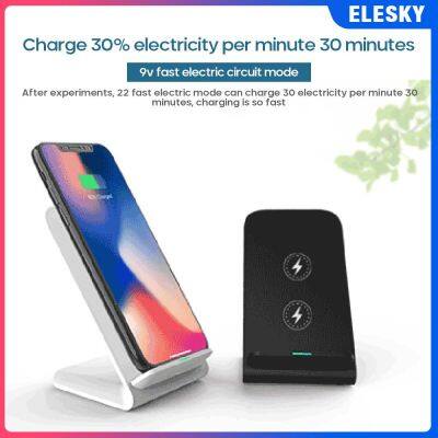 Elesky- [เครื่องชาร์จไร้สายอย่างเร็ว] เครื่องชาร์จไร้สาย15W,แท่นชาร์จไร้สายไร้สายอย่างเร็วพร้อมอะแดปเตอร์ QC 3.0