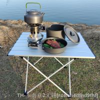 hyfvbu❅๑  Folding Camping Table Outdoor BBQ Backpacking Aluminum Alloy Durable Barbecue Desk Computer