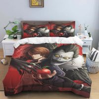 【hot】✲❀ Death Note Print Three Piece Set Fashion Article Children or Adults for Beds Quilt Covers Pillowcases