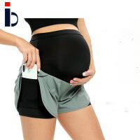 2022 New Style Stretch Sports Yoga Active Wear Maternity Shorts Pants Leggings For Pregnant Women With Pockets