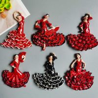 【YF】▤  Spain Flamenco Fridge Magnets Spanish dancer Tourist Souvenir Handicraft Magnetic Refrigerator Collection Gifts