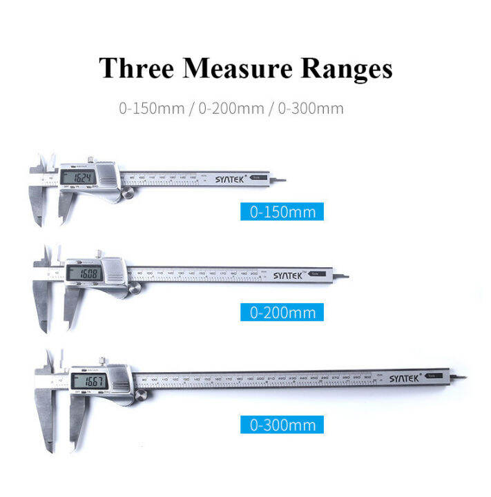 ดิจิตอลความแม่นยำสูงคาลิเปอร์ความแม่นยำ0-01มม-0-03-0-04มม-เครื่องวัดไฟฟ้าแบบปรับเลื่อนได้150-200-300มม-ไม้บรรทัดเหล็กสแตนเลสสำหรับการวัดอย่างแม่นยำ