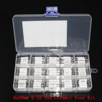 【YF】 75pcs Ceramic Fuse 6mm x 30mm 0.5A 1A 2A 3A 4A 5A 6A 8A 10A 13A 15A 16A 20A 25A 30A Assortment Kit 6x30mm Insurance Tube