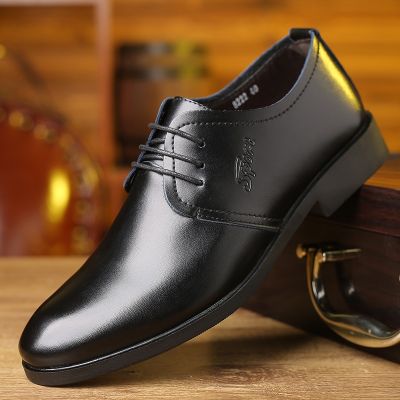 รองเท้าหนัง Pu แบบรองเท้าลำลองผู้ชายสำหรับนักธุรกิจชาย,รองเท้าผู้ชาย2023คลาสสิกสีดำสีเดียว