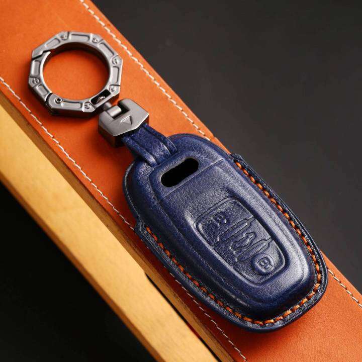 luxury-real-leather-car-key-case-cover-fob-holder-for-audi-a6-a4l-a5-a7-a8l-q7-q8-q3-a3-keyring-pouch-shell-keychain-protector