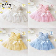 Lace Newborn Baby Girl Dress Bow Sleeveless Girl Princess Baby Dress Net