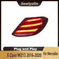 สำหรับ Bens E Class W213 2016-2020อุปกรณ์เสริมรถยนต์ภาพเคลื่อนไหวไฟพ่วงแอลอีดีด้านหลังปลั๊กแอนด์เพลย์ยานยนต์สัญญาณดีอาร์แอล