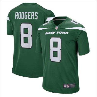 เสื้อกีฬาแขนสั้น ลายทีมชาติฟุตบอล New York Jets Aaron Rodgers Limited Green American สําหรับผู้ชาย 2023