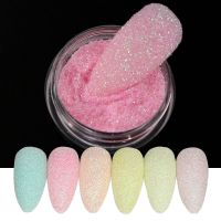 6 Boxes Nail Glitter Set Sugar Powder Pigment Shiny Candy Pink Colorful Dipping Dust Nail Art Sequins Polish Manicure Decoration
