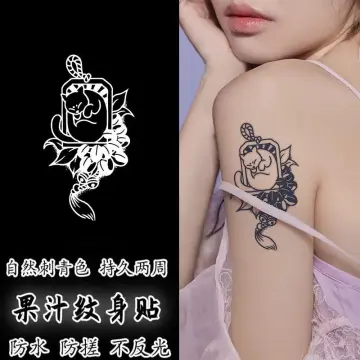 Waterproof Temporary Tattoo Sticker Ice Cream Cat Flash Tattoos