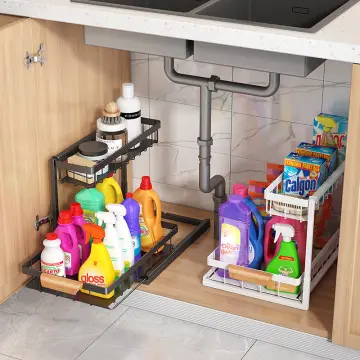 2 Tier Sliding Under Kitchen Sink Pull-out Storage Rack Under Sink  Organizer Kitchen Organizer Sink Shelf - China Display Rack and Display  Racks price