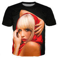 2023แฟชั่นนักร้องเลดี้ GAGA 3D พิมพ์เสื้อยืดความรักเพลงเต้นรำเสื้อยืดเซ็กซี่เทพธิดาเลดี้ GAGA ลำลองท็อปส์ประเดิมถนน