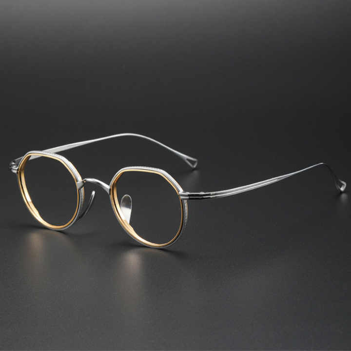 Prescription Myopia Eyeglasses Frame Pure Titanium Women Retro Optical