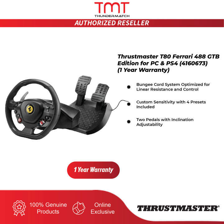 Thrustmaster T80 Ferrari 488 GTB Edition for PC & PS4 (4160673) (1 Year