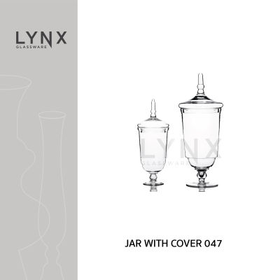 LYNX - JAR WITH COVER 047 - แจกันแก้ว แจกันจัดสวน โหลแก้วพร้อมฝา โหลจัดสวน โหลฝาแก้ว แฮนด์เมด จัดงานเลี้ยง ตกแต่งบ้าน มีให้เลือก 2 ขนาด