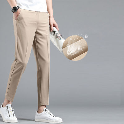 READY STOCK Mens Formal Pants Korean Office Suit Pants for Men Stretch Casual Straight Slack Capri Pants Chinos Elastic