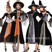 เสื้อผ้าฮาโลวีนใหม่ชุดแม่มด ผู้ใหญ่เล่นตามบทบาท halloween แม่มด cosplay ชุดการแสดง