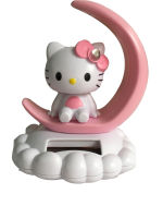 Sanrio Kawaii เครื่องประดับรถ H Ello K Itty น่ารักการ์ตูนพลังงานแสงอาทิตย์ B Obble หัวตุ๊กตาตกแต่งผู้หญิงรถอุปกรณ์ตกแต่งภายในสาวของขวัญ