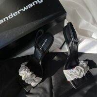 The Ultimate Edition of AlexanderwangˉSandals, Square Head Rhinestone Shoes, Childrens 2023 New INS Fashion AW King Slim High Heels