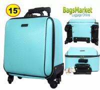 9889Shop  Luggage กระเป๋าเดินทางล้อลาก Wheal 15 นิ้ว 4 ล้อ หมุนรอบ 360° Code F7900-15 Skyblue (New Arrival)