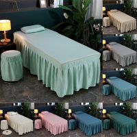 【jw】✎  Salão de beleza Massagem Lençol Skin-Friendly Bedskirt Cobertura Completa Tamanho Personalizado com Buraco