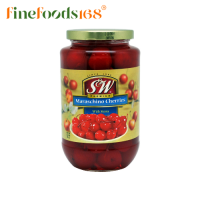 เอสแอนด์ดับบลิว เชอรี่แดงมีก้าน 751 กรัม S&amp;W Red Maraschino Cherries W/Stem 751 g.