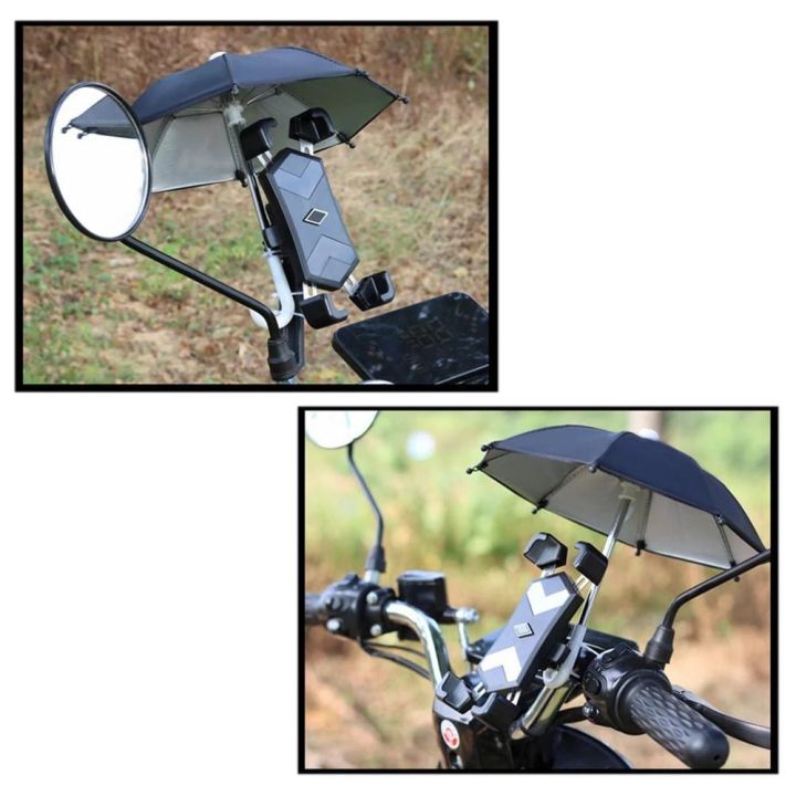 scape-ร่มอุปกรณ์รถจักรยานร่มอัตโนมัติแปลกใหม่สำหรับขี่จักรยาน-ร่มกันแดดโพลีเอสเตอร์ร่มขนาดเล็กผู้ที่ถือทั้งโทรศัพท์และจับจักรยานยนต์-dudukan-ponsel-sepeda-ร่มกันแดด
