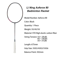 Li Ning Axforce 80 5U/4U/3U 31LBS ไม้แบดมินตันแร็กเกตเดี่ยว AYPS006