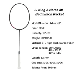 Li Ning 100% Original Axforce 80 3U/4U/5U Badminton Racket Racquet