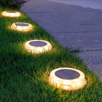 ❈▫✠ LED Solar Lawn Lights Outdoor Waterproof Solar Powered Buried Street Lamp Garden Villa Decorative Solar Light White Warm