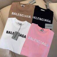 เสื้อยืดคุณภาพดี Balenciaga เสื้อยืดแขนสั้น ผ้าฝ้าย พิมพ์ลายตัวอักษร แฟชั่นสําหรับผู้ชาย และผู้หญิง