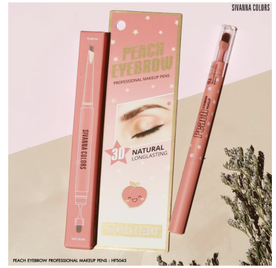 SIVANNA PEACH EYEBROW PROFESSIONAL MAKEUP PENS : HF5043 ดินสอเขียนคิ้วแท่งหมุนออโต้ **ของแท้ พร้อมส่ง