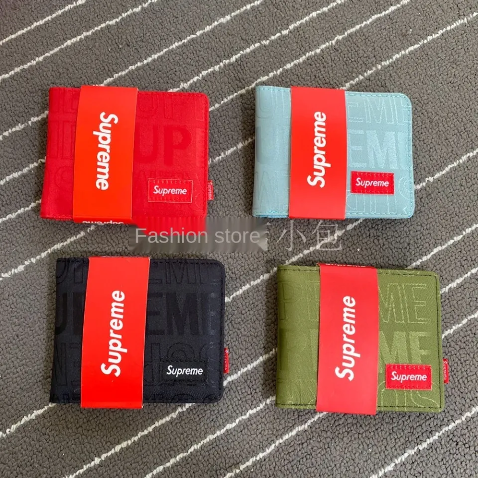 ♧ New product supreme short two-fold full embroidered men wallet