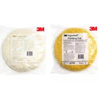 3M ลูกขัดขนแกะสีขาว+เหลืองขัดเงา แบบ 2หน้า 05701&amp;05705 Superbuff Polishing Pad