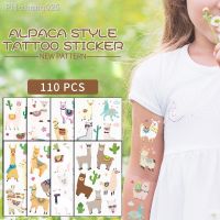 Alpaca tattoo stickers children waterproof grass mud horse cartoon arm face stickers waterproof disposable stickers