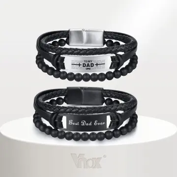 Leather Bracelet for Men Initial C Layered Black Beaded Bracelets I Love  You Gifts for Him Anniversary Birthday Gift for Boyfriend Dad Husband Son -  Walmart.com