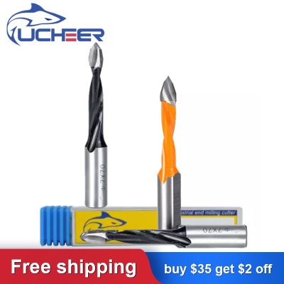 【CW】 UCHEER 1pc left/right Woodworking gang Bits for Making Hole ovl70mm Dia5 10mm Router Bit