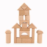 Montessori Wooden Building Block Set Kids Toys 22 PCS Wood Castle Blocks Stacking Game Construction Toys For Boys Girls Gift Hot